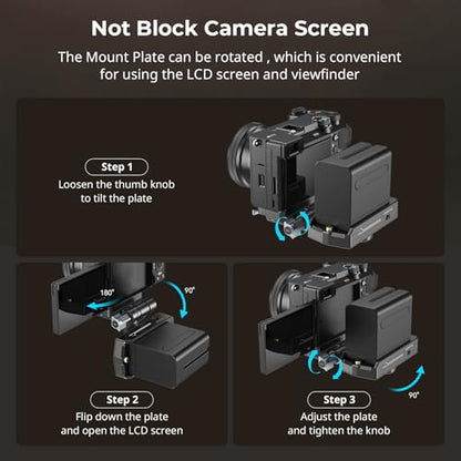 SmallRig NP-F Battery Plate with Quick Release Plate for Arca-Swiss, Dual DC Output ports, Compact & Foldable NP-F Battery Adapter Plate for DSLR Camera, Tripod, Compatible with NP-F970 Battery - 4696 - style: NP-F Battery Plate