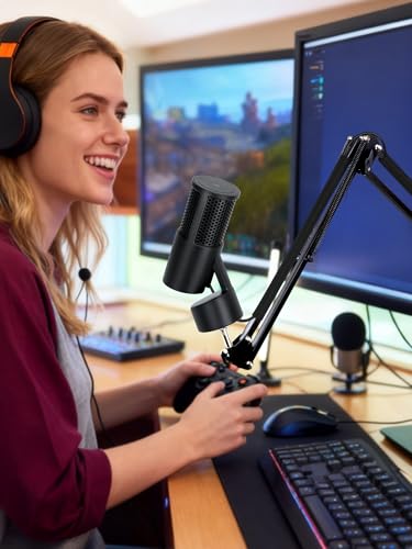 SoloCast 2 Boom Arm - Upgraded SoloCast 2 Mic Arm With SoloCast 2 Pop fifter Compatible with HyperX SoloCast 2 Microphone by YOUSHARES - color: Boom arm for SoloCast 2