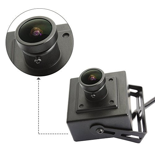 ELP Mini Aluminum Black Case USB Security Camera with 170degree Wide Angle Fisheye Lens USB2.0 Lightburn Camera for Home Security and Machine Vision System,9.9ft/3m Cable for PC, Laptop, Jetson Nano - color: 170 Degree Lens Mini, style: USB Camera