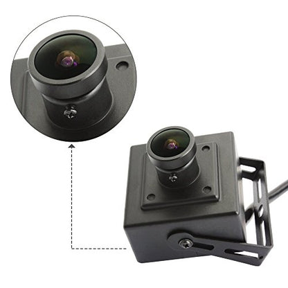 ELP Mini Aluminum Black Case USB Security Camera with 170degree Wide Angle Fisheye Lens USB2.0 Lightburn Camera for Home Security and Machine Vision System,9.9ft/3m Cable for PC, Laptop, Jetson Nano - color: 170 Degree Lens Mini, style: USB Camera