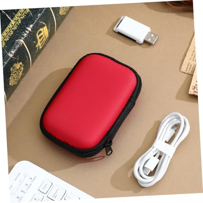 Lurrose Travel Digital Carrying Pouch Small Portable Storage Bag for Data Cable Charger Usb Cord Organizer with Shockproof Water Resistant Zipper Case 4.72X3.34X1.57In