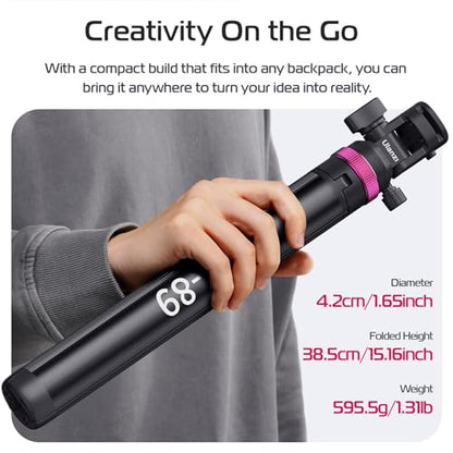 ULANZI MT-89 Extendable Tripod Aluminum, 82" Portable Adjustable Light Stand with 1/4" Screw Quick Release, Camera Phone Tripod for Camera Video Light Smartphone, Lightweight for Travel,Up Load 2.2LBS - size: 82 inch-Original Version