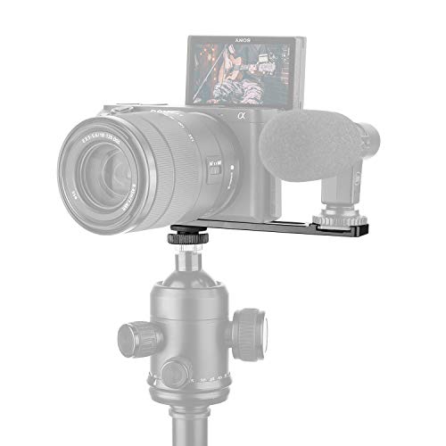 ChromLives Cold Shoe Bracket Extension Bar, Hot Shoe Extension, Microphone Mount with 1/4'' Tripod Screw Compatible with Mirrorless Camera Vlogging Sony A6400 6300 6500 6000 Zhiyun 4 DJI Osmo Pocket - color: Cold Shoe Bracket
