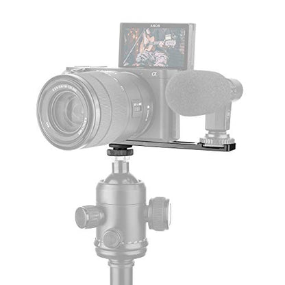 ChromLives Cold Shoe Bracket Extension Bar, Hot Shoe Extension, Microphone Mount with 1/4'' Tripod Screw Compatible with Mirrorless Camera Vlogging Sony A6400 6300 6500 6000 Zhiyun 4 DJI Osmo Pocket - color: Cold Shoe Bracket