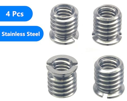 Stainless Steel 1/4"-20 Female to 3/8"-16 Male Convert Screw Adapter (4pcs, 10.5mm) - color: 4pcs, size: 10.5mm