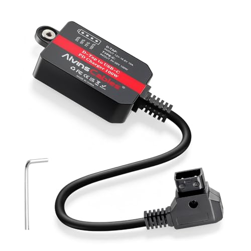 Alvin’s Cables Dtap to Type-c PD Bidirectional Quick Charger Cable, USB-C PD 100W Fast Charging Power Adapter for V-Mount Gold-Mount Battery, for Camera Laptop Phone, 24cm| 9.5inches