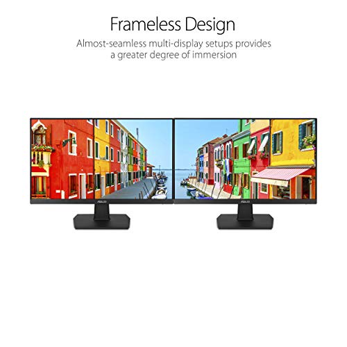 ASUS 24 Inch Desktop Monitor - 75Hz, Full HD (1920x1080), IPS, Frameless, Adaptive-Sync, Eye Care, HDMI, D-Sub DVI-D - VA24EHE - style: 75hz Frameless