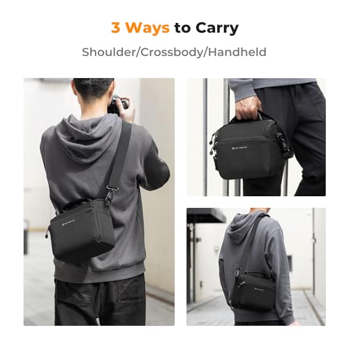 K&F CONCEPT Camera Sling Bag Small Crossbody Camera Case DSLR/SLR/Cute Compact Shoulder Photography Bags for Photographers - color: 01-black