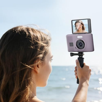 Case for Kodak PIXPRO C1 accessories,Soft Silicone Protective Case,Comes with 2 Screen Protectors and 1 Wrist Strap - Rose grey - color: Rose grey