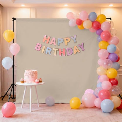 Beige Screen Backdrop 5x7ft Photography Background Meeting Photo Studio Shooting Props - color: Beige, size: 5x7ft