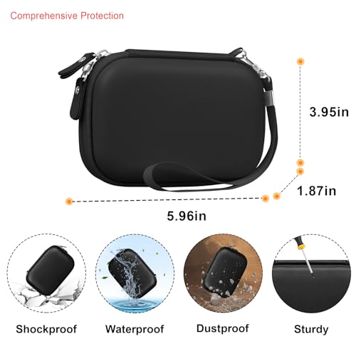 Elonbo Camera Carrying Case for KODAK PIXPRO FZ55 / FZ53 / FZ45 / FZ43 16MP Digital Camera, Vlogging Camera Storage Holder Travel Bag, Mesh Bag Fits Batteries, Cable, Memory Card, Card Reader, Black - color: Black+Inside Black