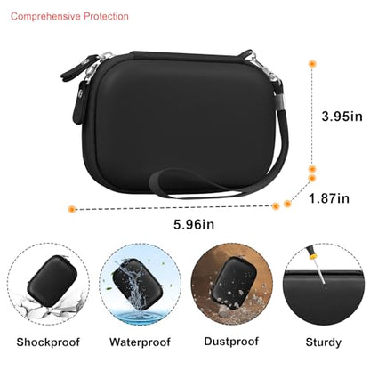 Elonbo Camera Carrying Case for KODAK PIXPRO FZ55 / FZ53 / FZ45 / FZ43 16MP Digital Camera, Vlogging Camera Storage Holder Travel Bag, Mesh Bag Fits Batteries, Cable, Memory Card, Card Reader, Black - color: Black+Inside Black