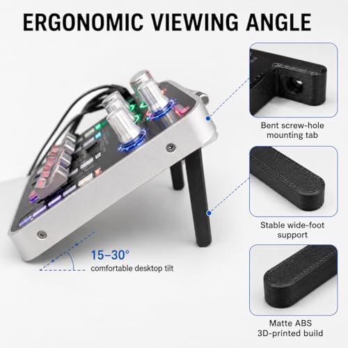 Angled Stand Legs for PCPanel Pro RGB Audio Controller – Ergonomic Desktop Tilt Mount | Improved Viewing Angle | Professional Studio Desk Setup Accessory