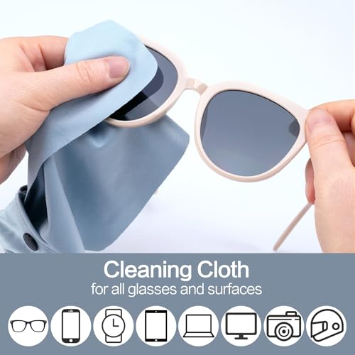 Vemiss 6 Pack Microfiber Glasses Cleaning Cloth, Wipes Lens Eyeglasses & Screens - Reusable, Portable with Keychain & Pouch - Sunglasses, Jewelry, Phone Cleaner Cloth (All Color) - color: All Color