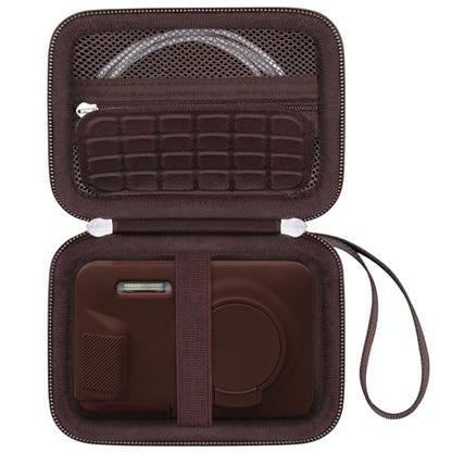 Canboc Carrying Case for Kodak PIXPRO FZ55/ FZ45 16MP Digital Camera, FZ45 Video Vlogging Camera Bag, Mesh Pocket fit Cable, SD Card, Brown (Case Only) - color: Small-Brown