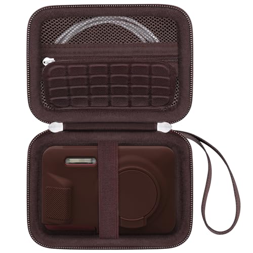 Canboc Carrying Case for Kodak PIXPRO FZ55/ FZ45 16MP Digital Camera, FZ45 Video Vlogging Camera Bag, Mesh Pocket fit Cable, SD Card, Brown (Case Only) - color: Small-Brown