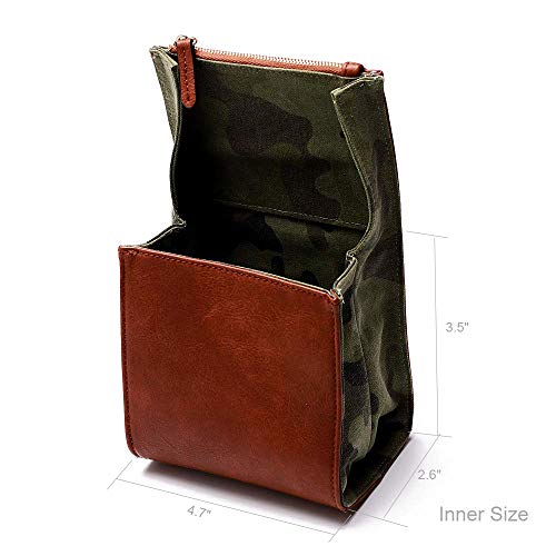 CANPIS Mirrorless Camera Case, Leather Small Camera Bag Lens Pouch, Photography Travel Bag, Outdoor Carry-on Storage Bag (not support DSLR Camera and Long Lens)