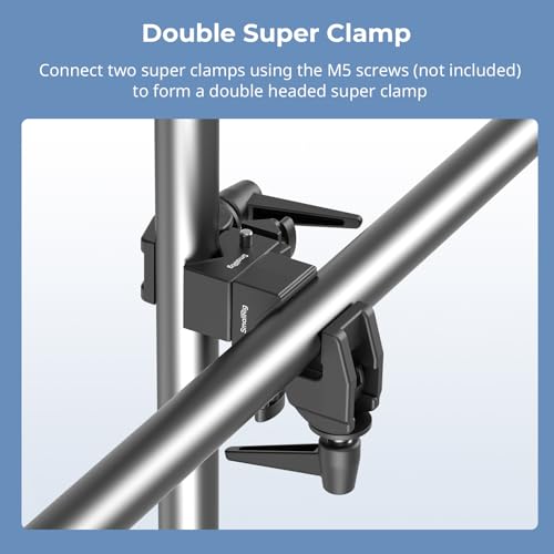 SMALLRIG Super Clamp Kit, Heavy Duty Max Load 33lb /15kg, with a 1/4"-20 & a 3/8"-16 Top Screw on a 5/8" Stud, for Photography Studio Video Camera Lighting, for Round Pipe and Flat Surface (Pack of 4) - size: 1 (Pack of 4)