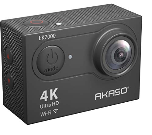 AKASO EK7000 4K30FPS 20MP WiFi Action Camera with EIS Ultra HD 131FT Waterproof Underwater Camera Remote Control 4X Zoom Support External Microphone Black - color: Black