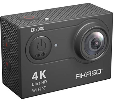 AKASO EK7000 4K30FPS 20MP WiFi Action Camera with EIS Ultra HD 131FT Waterproof Underwater Camera Remote Control 4X Zoom Support External Microphone Black - color: Black