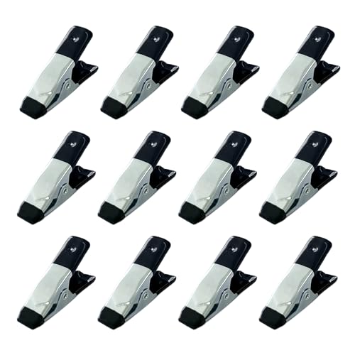 12PCS Small Spring Clamps 2 Inch Mini Metal Clips 3/4 Inch Jaw Opening for Woodworking Crafts Backdrop Photography Studio Home Decoration Industrial, Black - color: Black