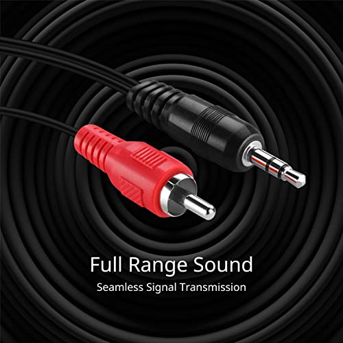 TNP RCA to Aux Cable (10 FT) - Male to Male 2 RCA to 3.5mm Adapter Connector Wire Cord - 2RCA Red and White Audio Cable to AUX Auxiliary Headphone Jack Plug Y Splitter Converter - size: 10FT