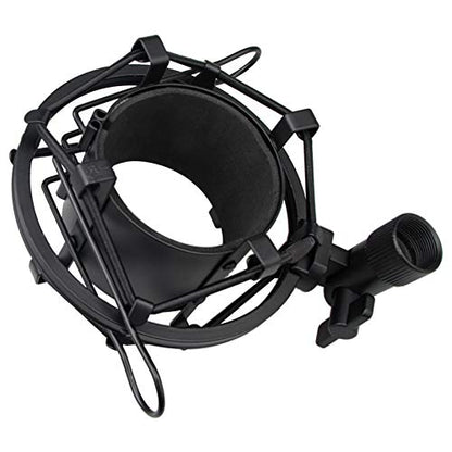 Miwayer Universal Microphone Shock Mount,Most Advanced Cobweb Anti-Vibration Structure Compatible with 1.6-1.8"(42-47mm) Large Diameter Condenser Mics, Like CAD U37 USB GLX220 NW-700 MXL770 V250 - size: 1.6-1.8"(42-47mm) Black