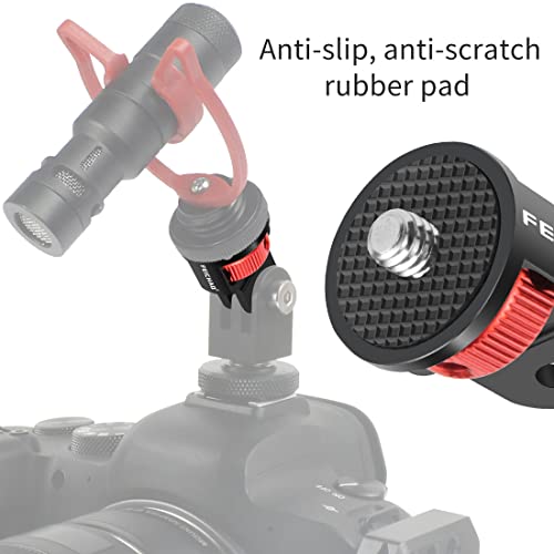 Upgraded Universal Camera Mount Adapter 360 Degree Swivel 1/4" Screw Converter CNC Aluminum Metal Compatible with Gopro Hero 10 9 8 7, Eken, Insta360 One X X2 R Action Camera (Red) - color: Red
