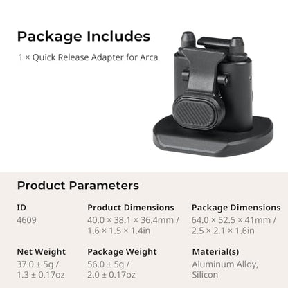 SmallRig Quick Release Adapter for SmallRig Quick-Release Mobile Phone Cage Series, for Tripods, Gimbal Stabilizers, Sliders, and Other Equipment with Tripod Heads for Arca-Swiss - 4609