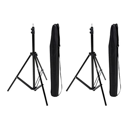 Amazon Basics Portable Aluminum Photography Light Stand Tripod with Case, Adjustable 2.8-6.7 Feet, Pack of 2, Black - size: 2-Pack
