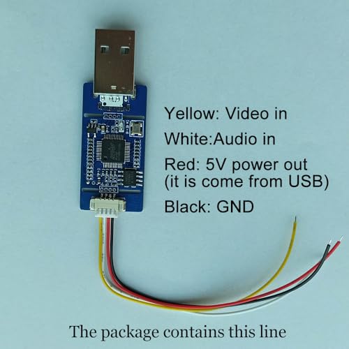 Video Capture Card CVBS/AV to USB Capture Card HD 1080P Graber Driver Free Plug & Play for Windows,Camera for Streaming, Live Broadcasting, Video Conference,Gaming