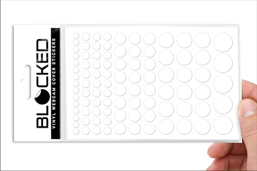 Blocked Original Vinyl Webcam Cover Stickers | Restickable & Stackable Privacy Covers | for All Camera-endable Devices | 5-Sizes | 95 White (Ultra Glossy) - color: 95 White | Ultra-Glossy