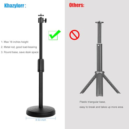 Webcam Stand for Desk, 18 Inch Webcam Tripod Computer Camera Stand with Phone Holder Desktop Web Cam Mount for Logitech C920 C922 C925e C922x C930e C930 C615 and BRIO - size: 18 inch