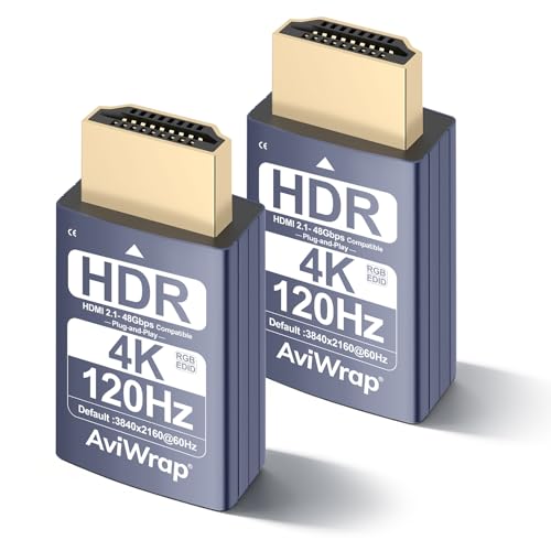 HDMI 2.1 Dummy Plug 4K HDR,EDID Emulator Virtual Display Adapter,HDMI Headless Adapter,Supports 4K/2K/1080P@30 60 120Hz for Windows/Mac/Linux(2pack) - color: 4K 120Hz HDR/hdmi2.1(2p)