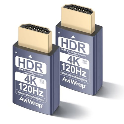 HDMI 2.1 Dummy Plug 4K HDR,EDID Emulator Virtual Display Adapter,HDMI Headless Adapter,Supports 4K/2K/1080P@30 60 120Hz for Windows/Mac/Linux(2pack) - color: 4K 120Hz HDR/hdmi2.1(2p)