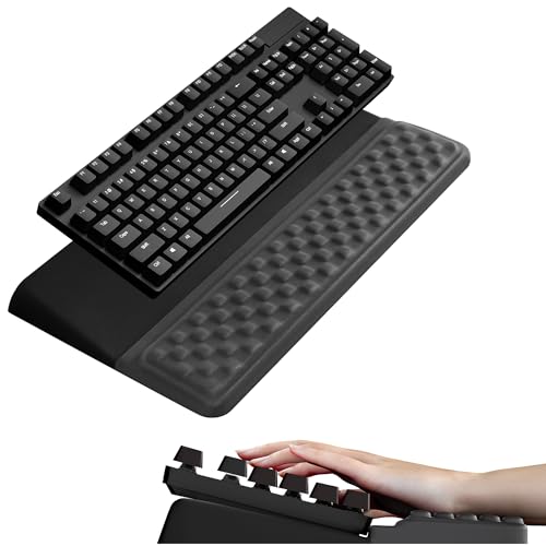 Ospelelf Keyboard Wrist Rest, Ergonomic Memory Foam Wrist Support for Typing & Gaming, Tilted Keyboard Pad, Aesthetic Desk Accessories for Office, Relief for Carpal Tunnel & Wrist Pain, Black Gray - color: Blackgray