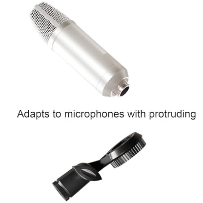 Condenser Microphone Holder Standard Interface Thread Compatible with Stand Devices With 3/8 Conversion Nut Short Video Mic Clip Ferrule For 0.9-inch Portable Shockproof Microphone Stands