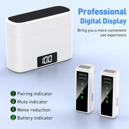 USB-C Wireless Microphone with Charging Case for iPhone 15/16/17 & Android