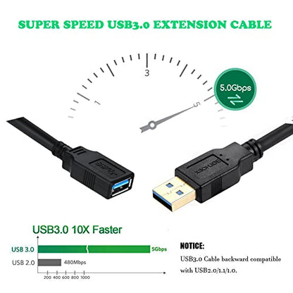 XBOHJOE USB3.0 Active Extension Cable 50FT：USB Repeater with Signal Booster Long USB 3.0 Extender A-Male A-Female Cord for Oculus Rift Quest Link Xbox 360 Kinect PlayStation Webcam(50FT) - size: 50FT