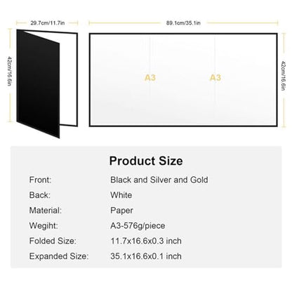 Meking 17" x 12" Light Reflector, 4 in 1 Photography Reflector Cardboard, Folding Light Diffuser Board for Food and Product Photography Lighting - White/Black/Glod/Silver - size: 1PCS 17x12"