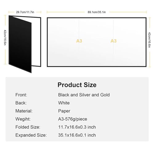 Meking 17" x 12" Light Reflector, 4 in 1 Photography Reflector Cardboard, Folding Light Diffuser Board for Food and Product Photography Lighting - White/Black/Glod/Silver, 2 Pack - size: 2PCS 17x12"