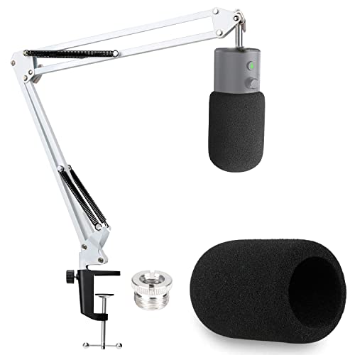 YOUSHARES Razer Seiren X Boom Arm with Pop Filter - White Boom Arm for Razer Seiren X Streaming Microphone, White Mic Arm Microhone Stand (White) - color: White razerX boom arm