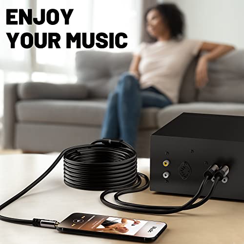 2 Pack 8FT 3.5mm to RCA Stereo Audio Adapter Cable, Auxiliary RCA Y Splitter Cord, Shielded Hi-Fi Sound Cord, For Headphone, MP3, Tablet, Speaker, HDTV & More - size: 8 Feet (2 Pack)