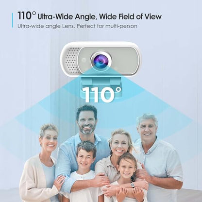Webcam with Tripod Privacy Shutter: 1080P FHD Web Camera with Mic, Plug & Play USB A USB C Webcam with Stand, White Wide Angle Noise-Canceling Microphone Compact Web Cam for Online Meeting Classes - style: White USB-C Webcam Cover & Tripod