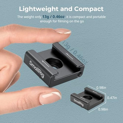 SmallRig Anti-Twist Cold Shoe Mount Adapter (4pcs) with 1/4"-20 Screws, for Flash LED Light Monitor Microphone, with Anti Twist Pins, Compatible with SmallRig Cage - 5033 - size: 4 Pieces