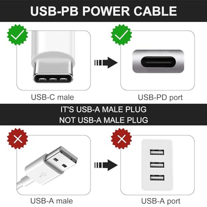 USB C to DC 5.5mm x 2.1mm Power Cable Cord, USB C Input to DC 12V Out Charging Cable, Work with PD Charger and PD Power Bank, Output DC 12V 3A MAX 36W - size: USB to DC 12V