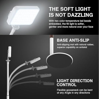 Anautin LED Desk Light With Stand, CRI97+ Selfie for Video Recording, Computer for Streaming, Gaming, Conferencing, Zoom Meeting, Tiktok, YouTube, Ring New Alternative