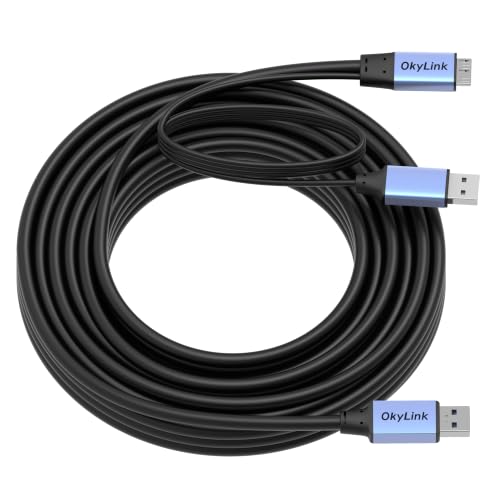 OkyLink Active USB 3.0 A to Micro-B Cable, Male to Male, 5Gbps, 32ft | 10M, 3.2 Gen 1, for External Hard Drive HDD SSD - color: Gray USB3.0, size: 32ft (10m)