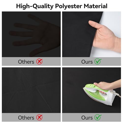 UTEBIT 6.5x10ft Black Photography Backdrops Non-Reflective Fabric Photography Backdrop Chroma Black Screen Sheet Polyester Wrinkle Resistance Curtain for Video Streaming Studio Portrait Shoots