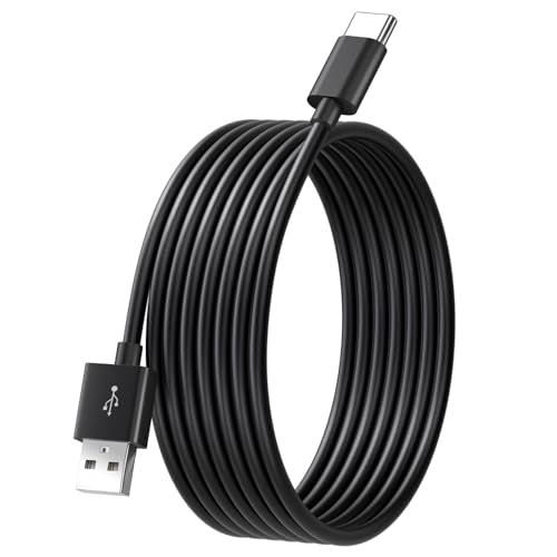 16.4FT/5M USB to USB C Long Cable, Type C Power Cord for Home Security Cameras, Power Charging and Data Transfer Cable for Phones Carplay Tablets Switch Pro Controller and More USB C Devices-Black - color: Black, size: 16.4ft/5m
